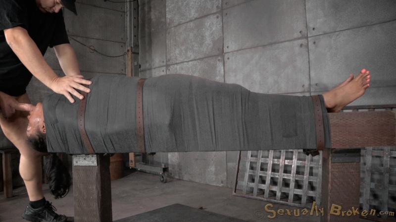 Wrapped ebony cannot do anything except dick sucking