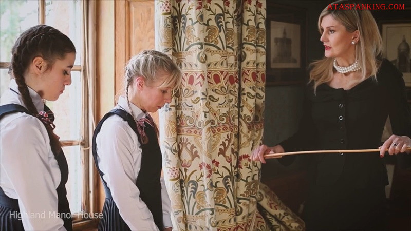 British schoolgirls, happy and caned