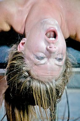 Skinny and helpless girl sucks her master