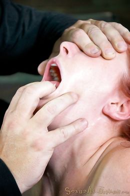 Big black fucker nicely face-fucked a slutty white bitch