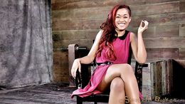 Redhead ebony slut gets her mouth fucked