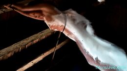 Skinny BDSM model Lea Tyron whipped