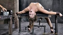 Skinny and helpless girl sucks her master