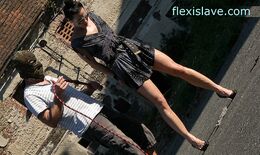 Great in shape fitness milf Alex Zothberg outdoor leg whipping