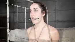 Slutty cock-eating whore fucked by two snakes