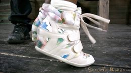 Black patriotic slut with a slender body mouth and pussy raped